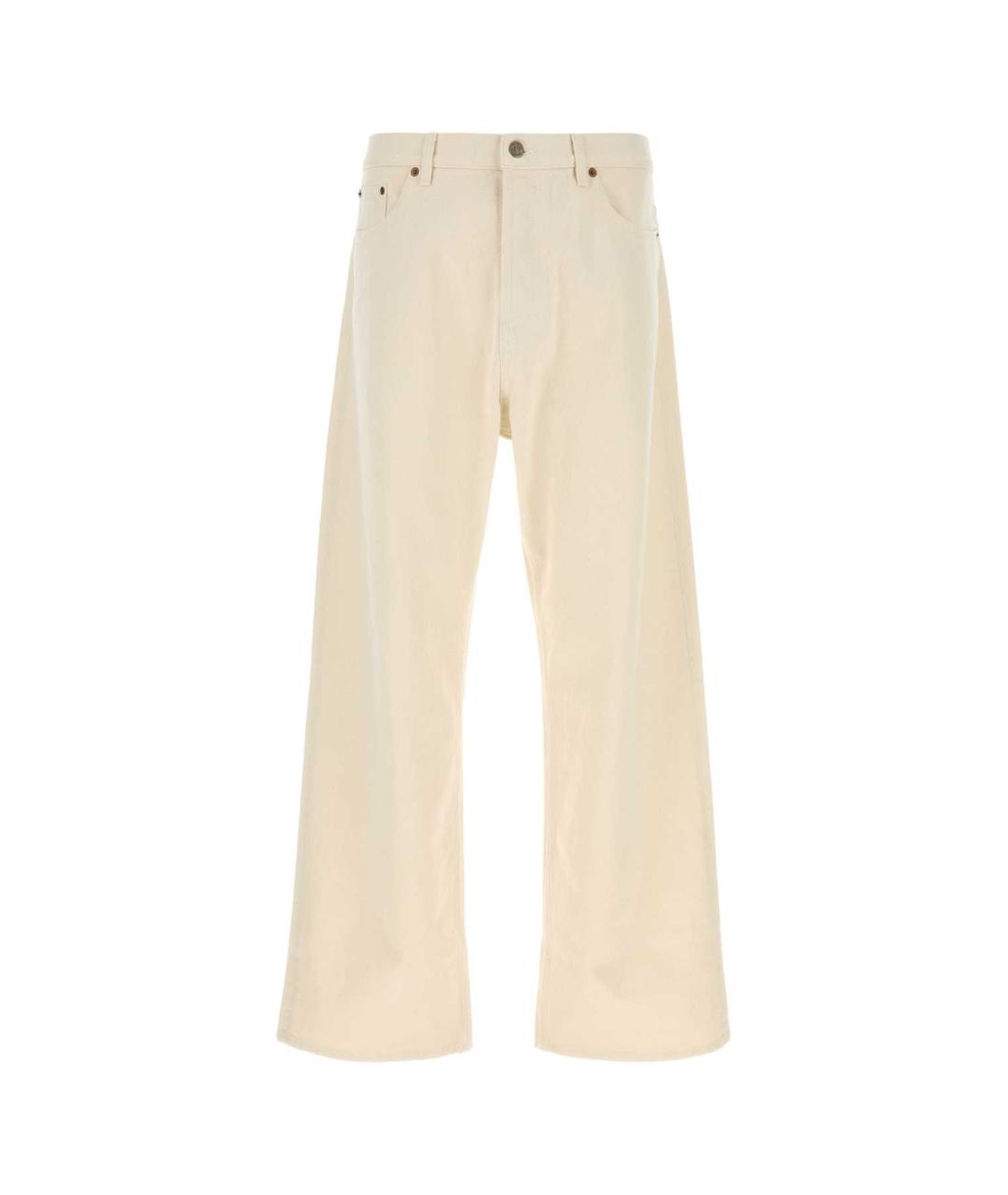 VALENTINO Бежевые хлопковые прямые джинсы, фото 1