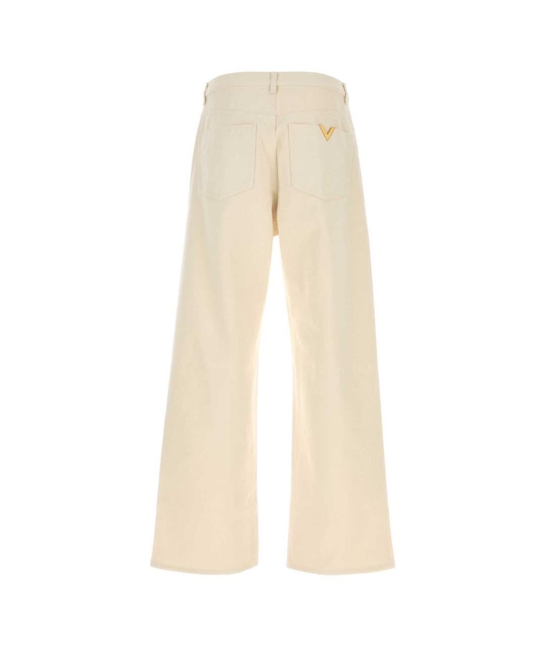 VALENTINO Бежевые хлопковые прямые джинсы, фото 2