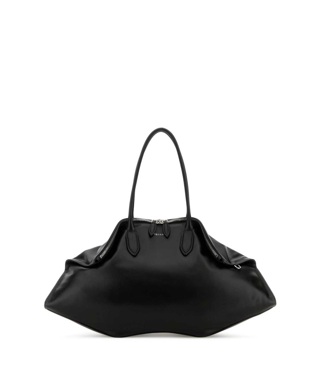 ALEXANDER MCQUEEN Черная кожаная сумка тоут, фото 1