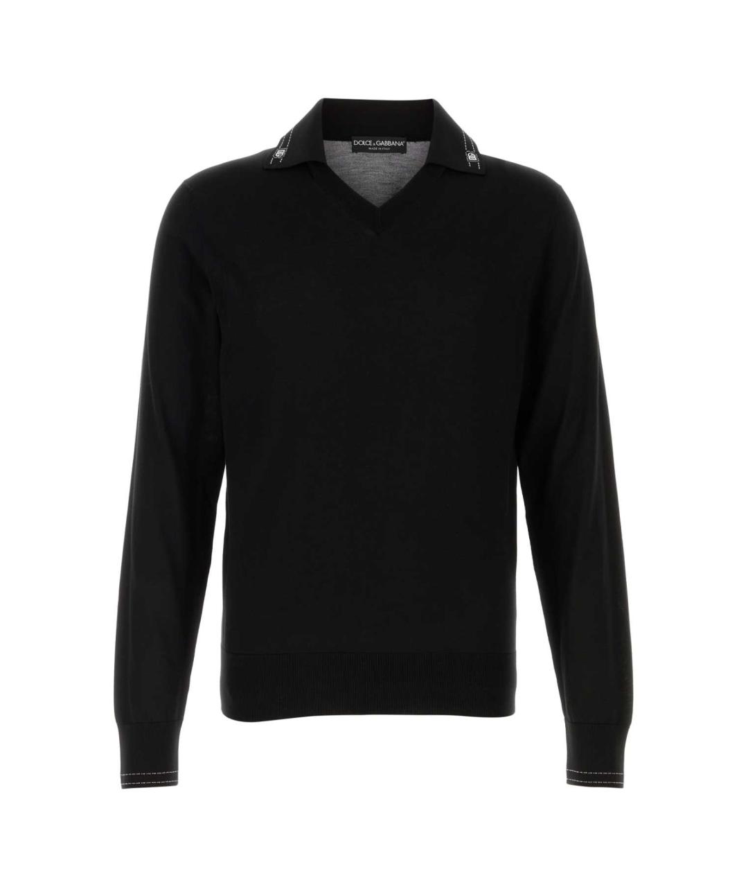 DOLCE&GABBANA Черный шелковый джемпер / свитер, фото 1