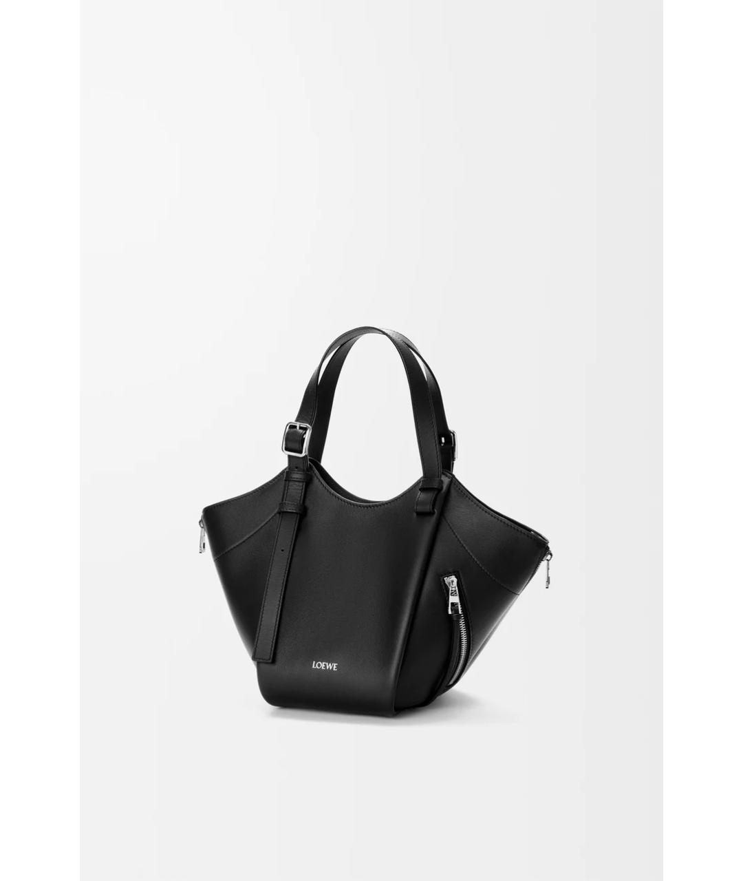 LOEWE Черная кожаная сумка тоут, фото 4