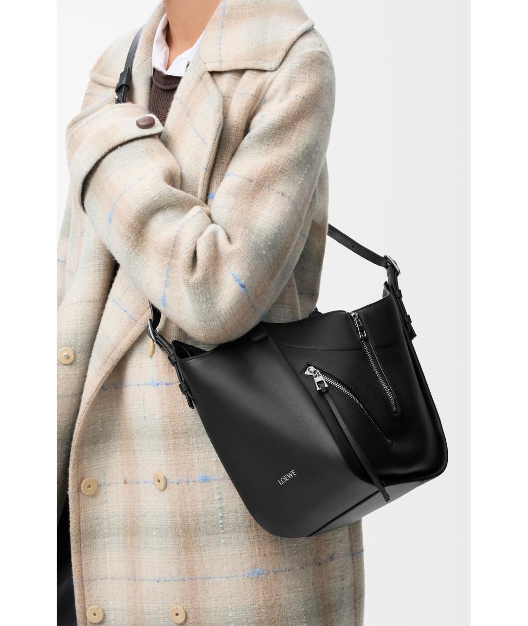 LOEWE Черная кожаная сумка тоут, фото 3