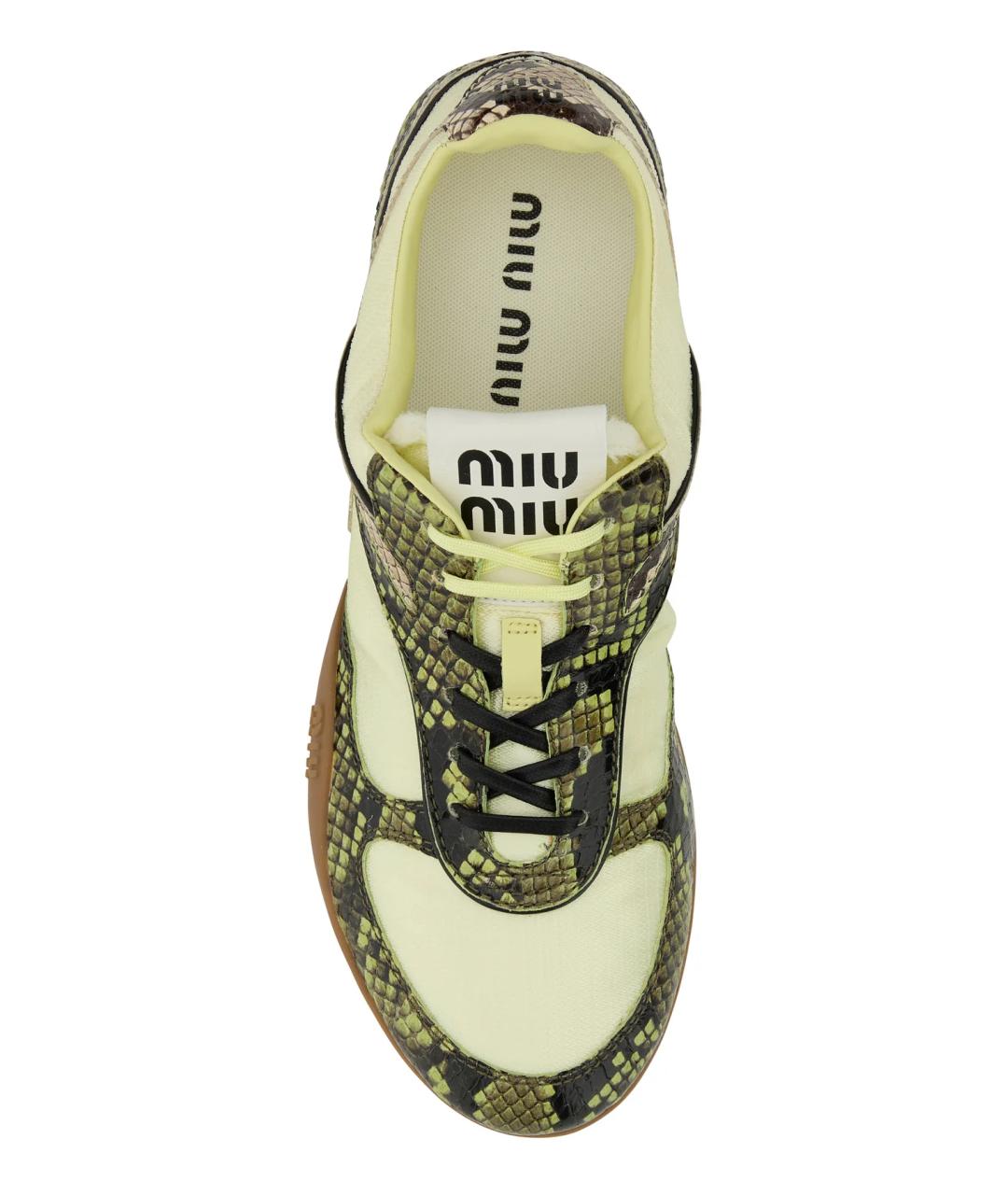 MIU MIU Мульти кожаные кроссовки, фото 4