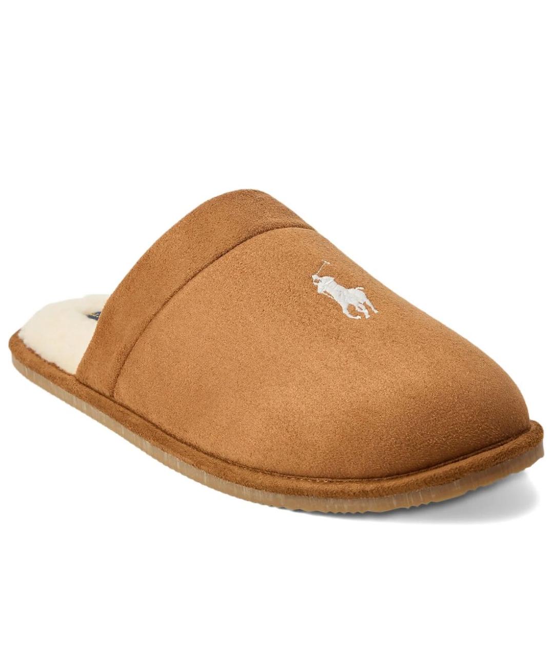 POLO RALPH LAUREN Коричневые текстильные шлепанцы, фото 3
