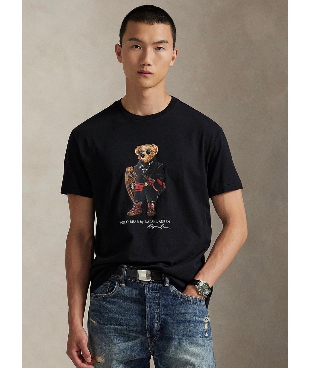 POLO RALPH LAUREN Черная хлопковая футболка, фото 2