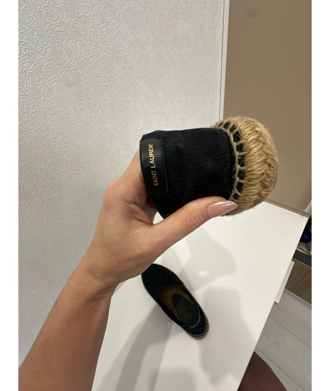 SAINT LAURENT Черные текстильные эспадрильи, фото 7