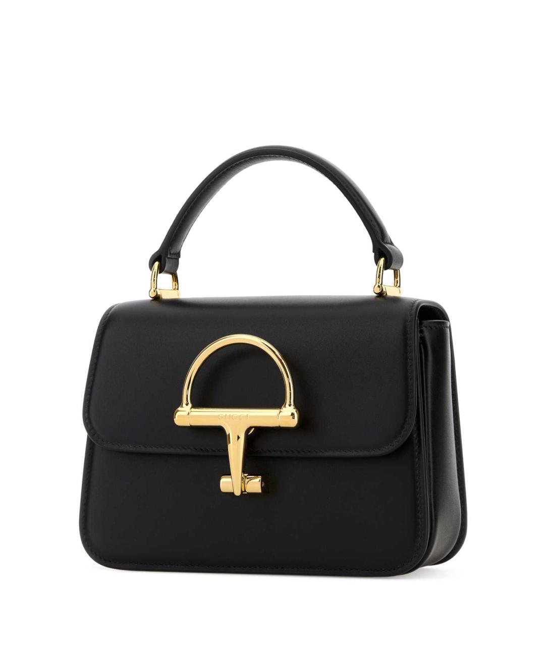GUCCI Черная кожаная сумка с короткими ручками, фото 2
