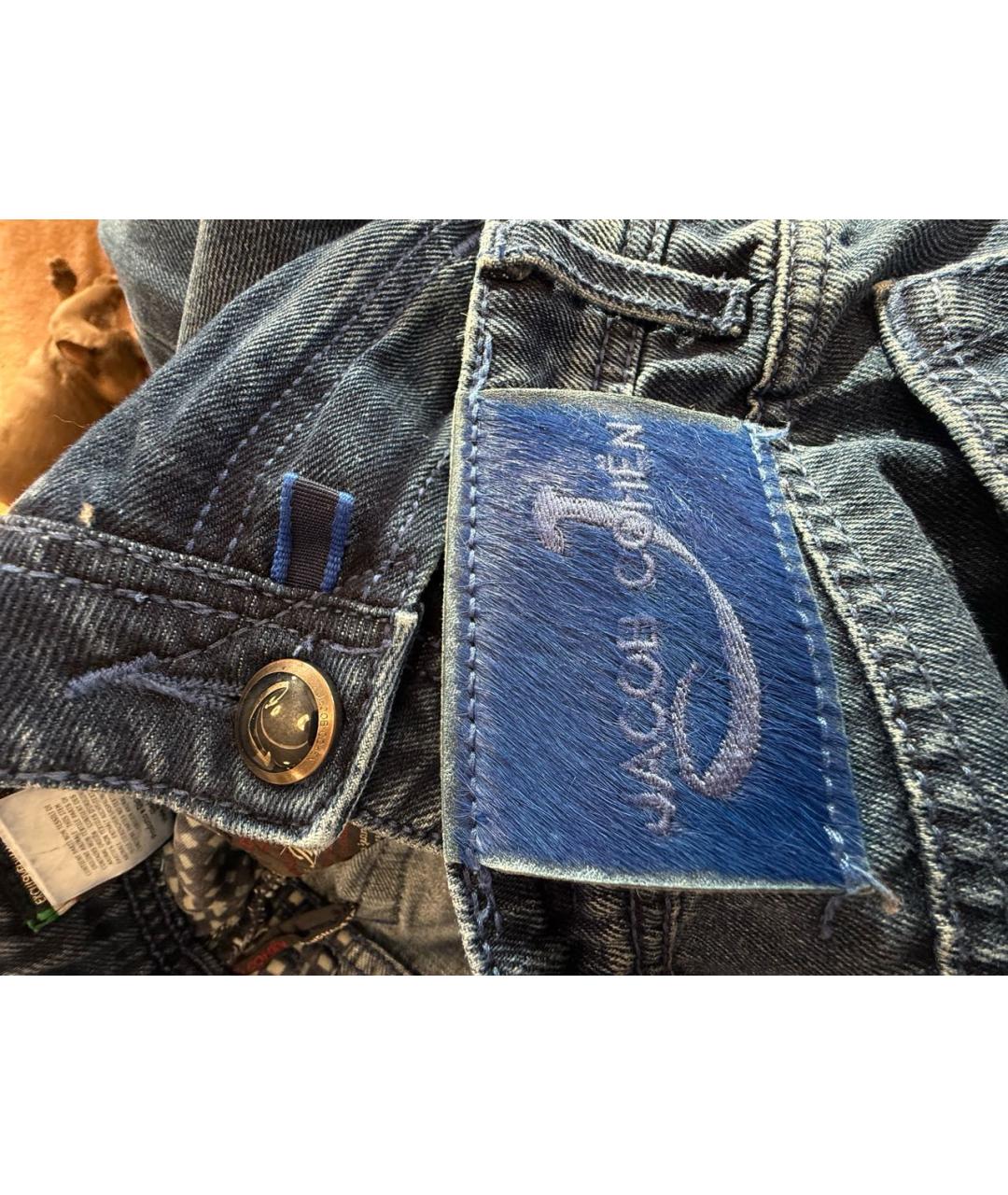 JACOB COHEN Темно-синие хлопковые джинсы, фото 5