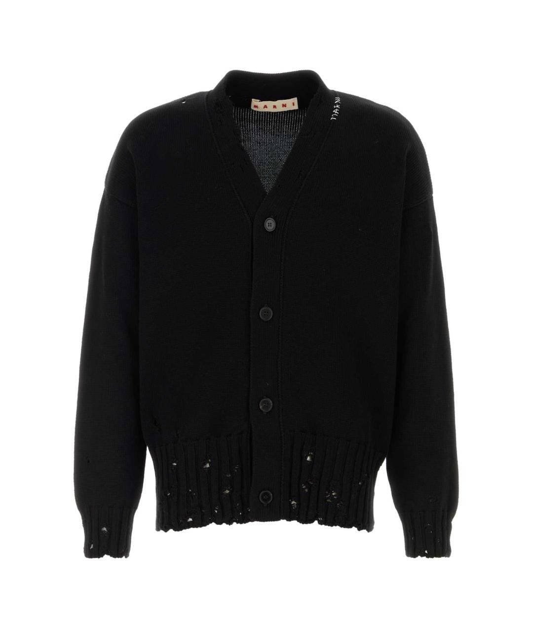 MARNI Черный хлопковый кардиган, фото 1
