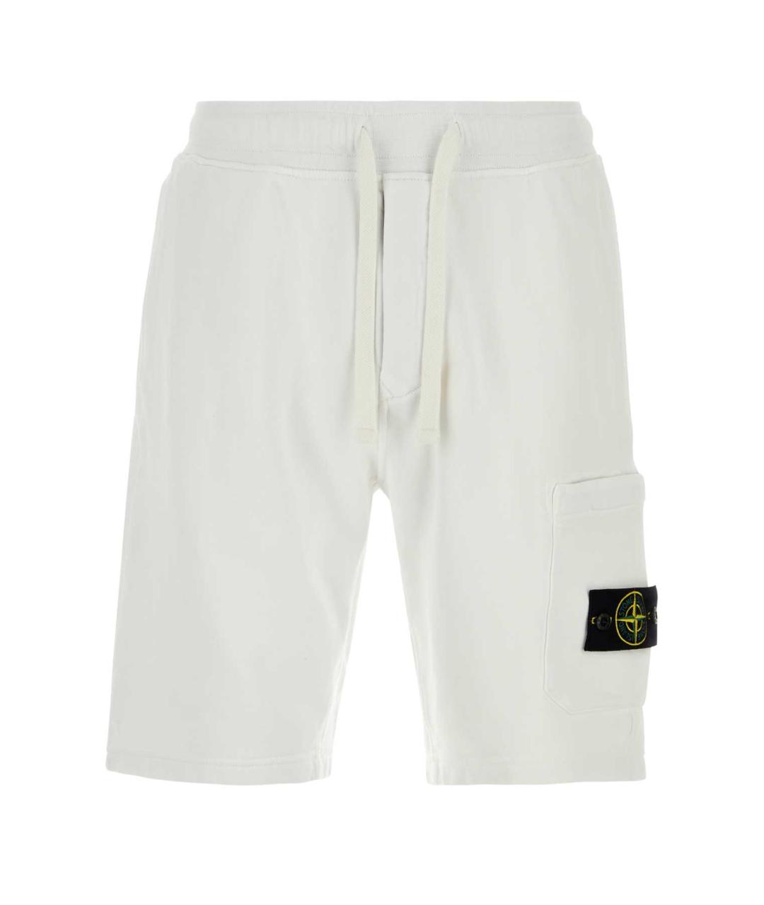 STONE ISLAND Белые хлопковые шорты, фото 1