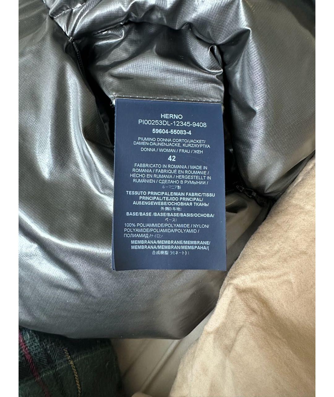 HERNO Серебрянный полиэстеровый пуховик, фото 7