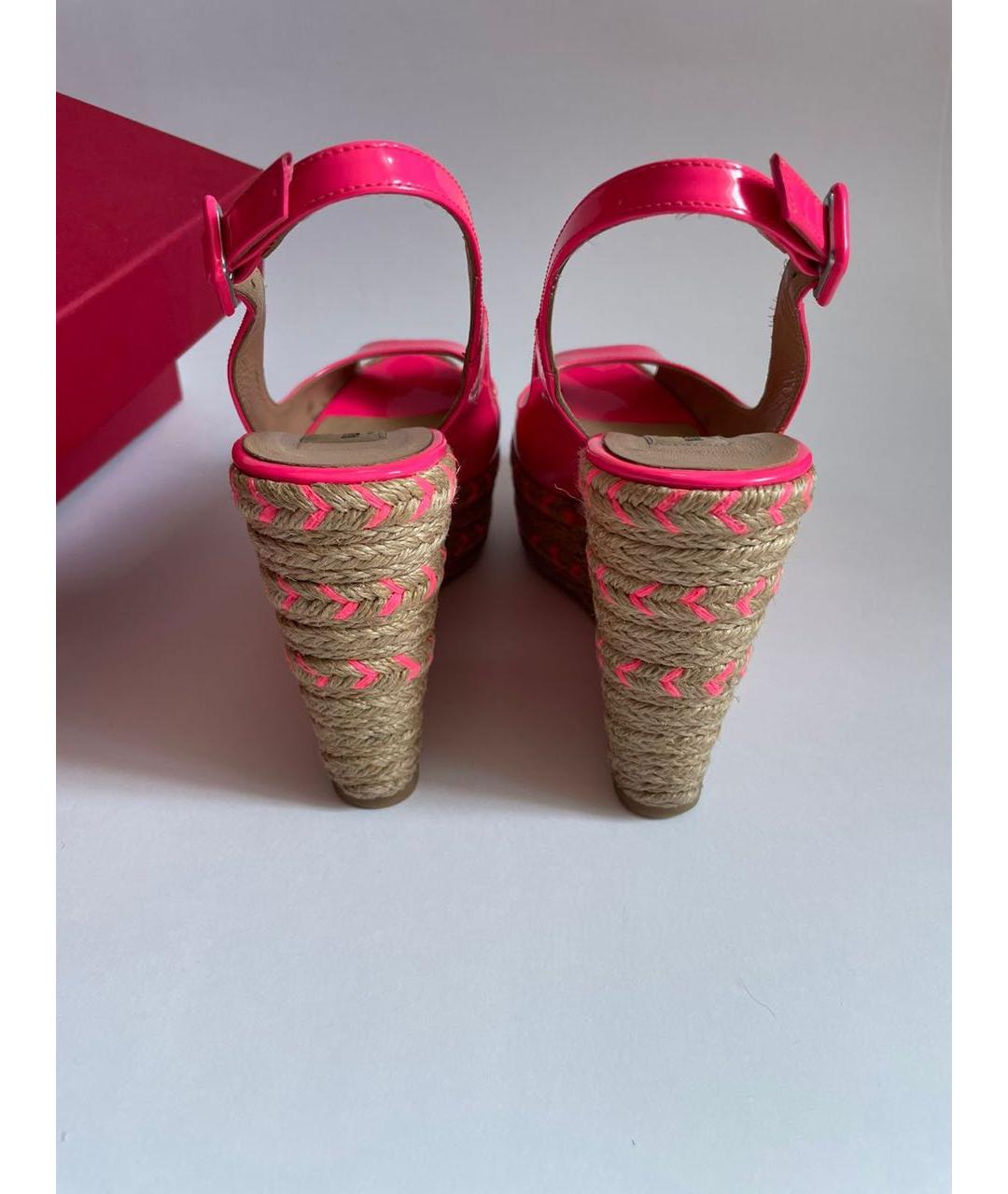 VALENTINO Розовые босоножки из лакированной кожи, фото 4