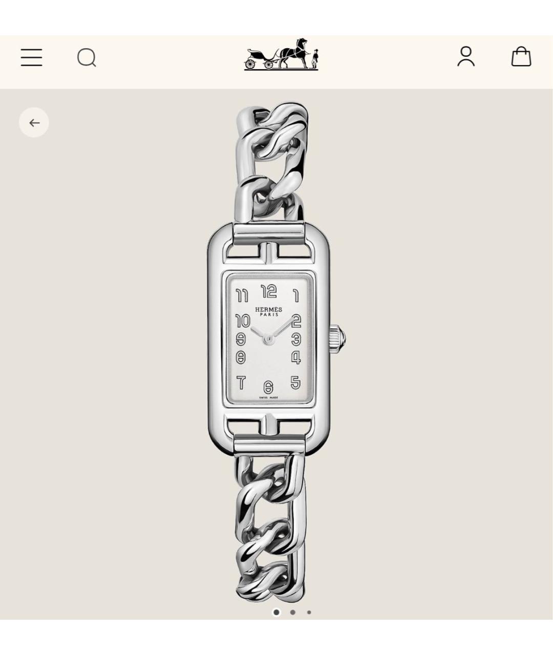 HERMES Серебряные часы, фото 8