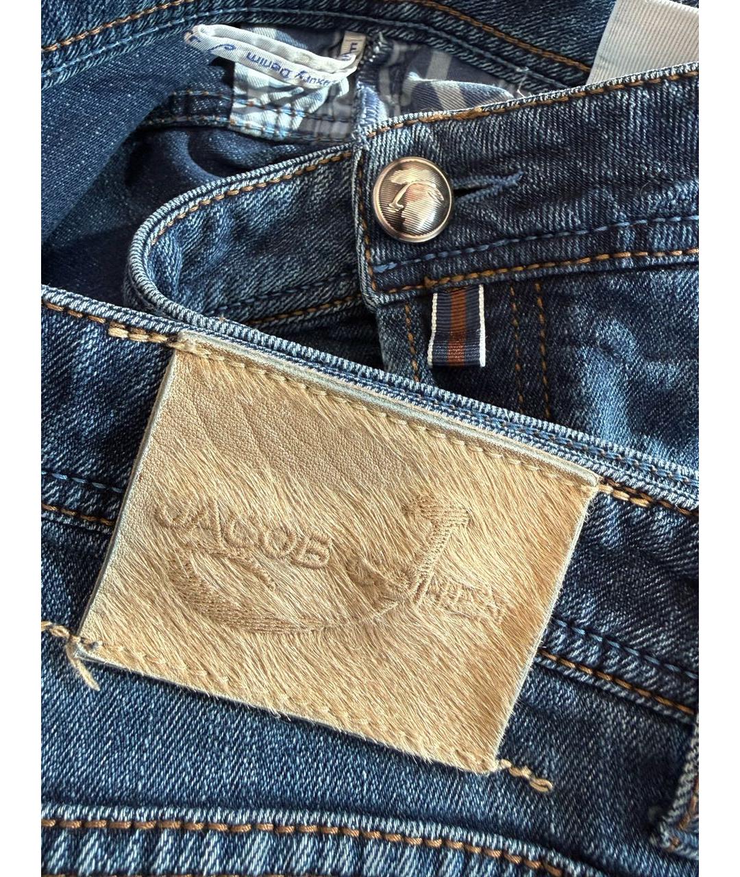 JACOB COHEN Темно-синие хлопковые джинсы, фото 6