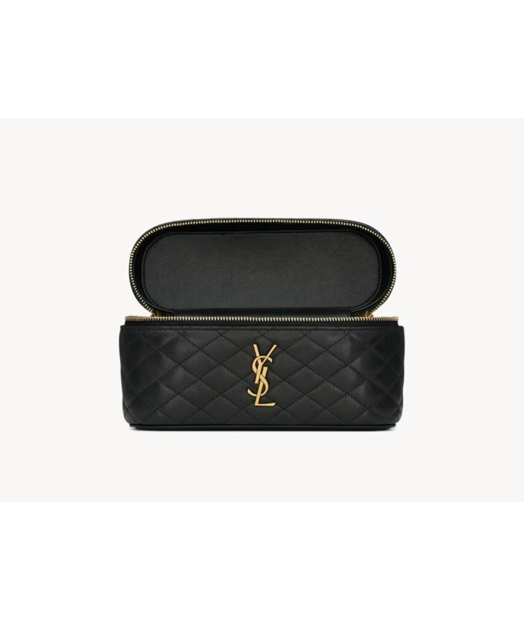 SAINT LAURENT Черная кожаная сумка через плечо, фото 6