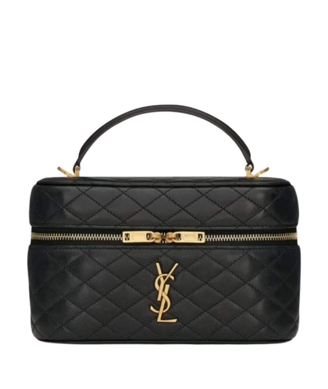 SAINT LAURENT Черная кожаная сумка через плечо, фото 1