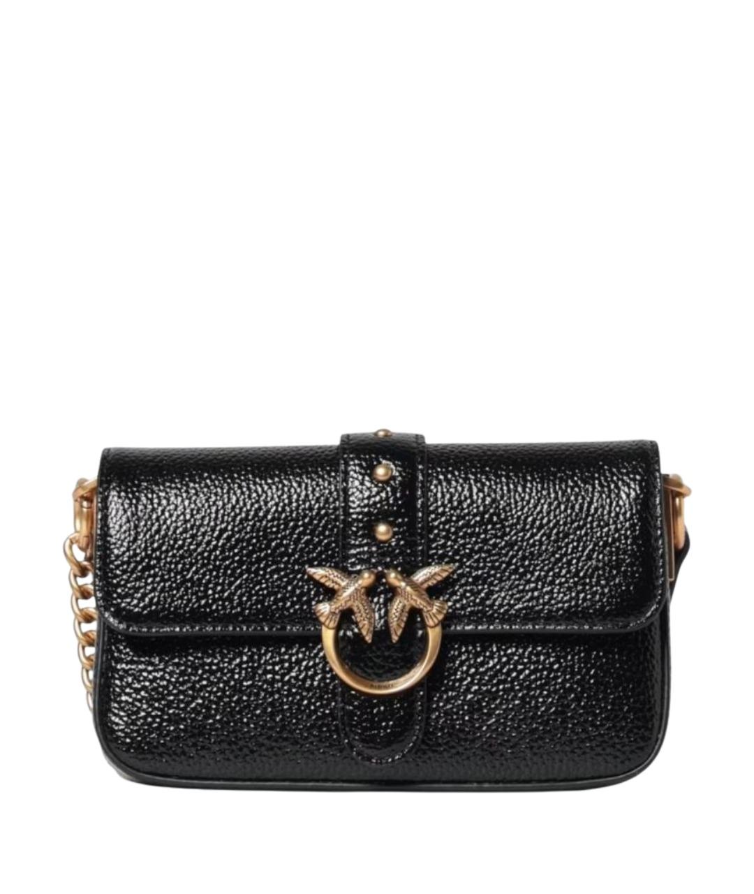 PINKO Черная кожаная сумка через плечо, фото 1