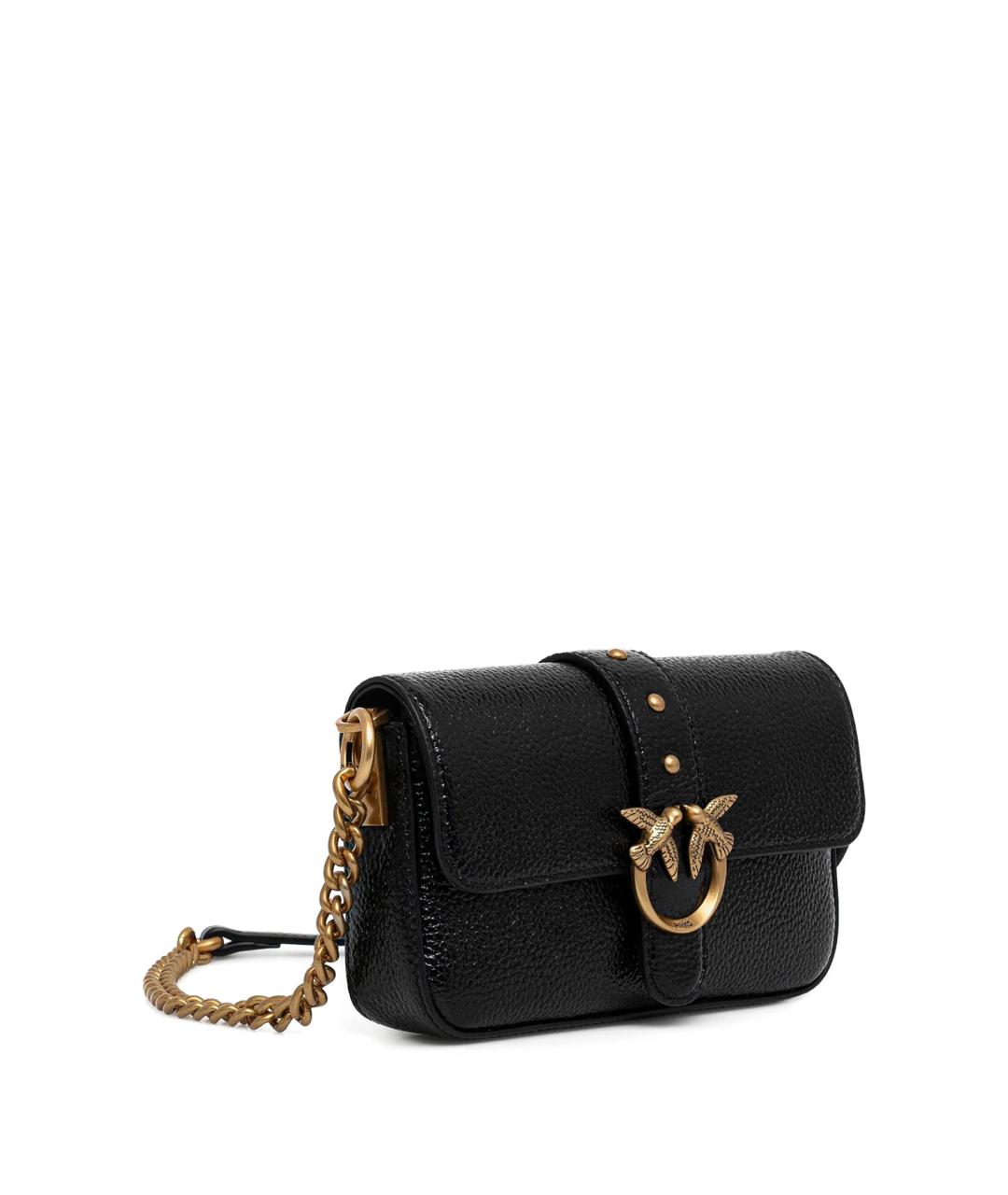 PINKO Черная кожаная сумка через плечо, фото 2