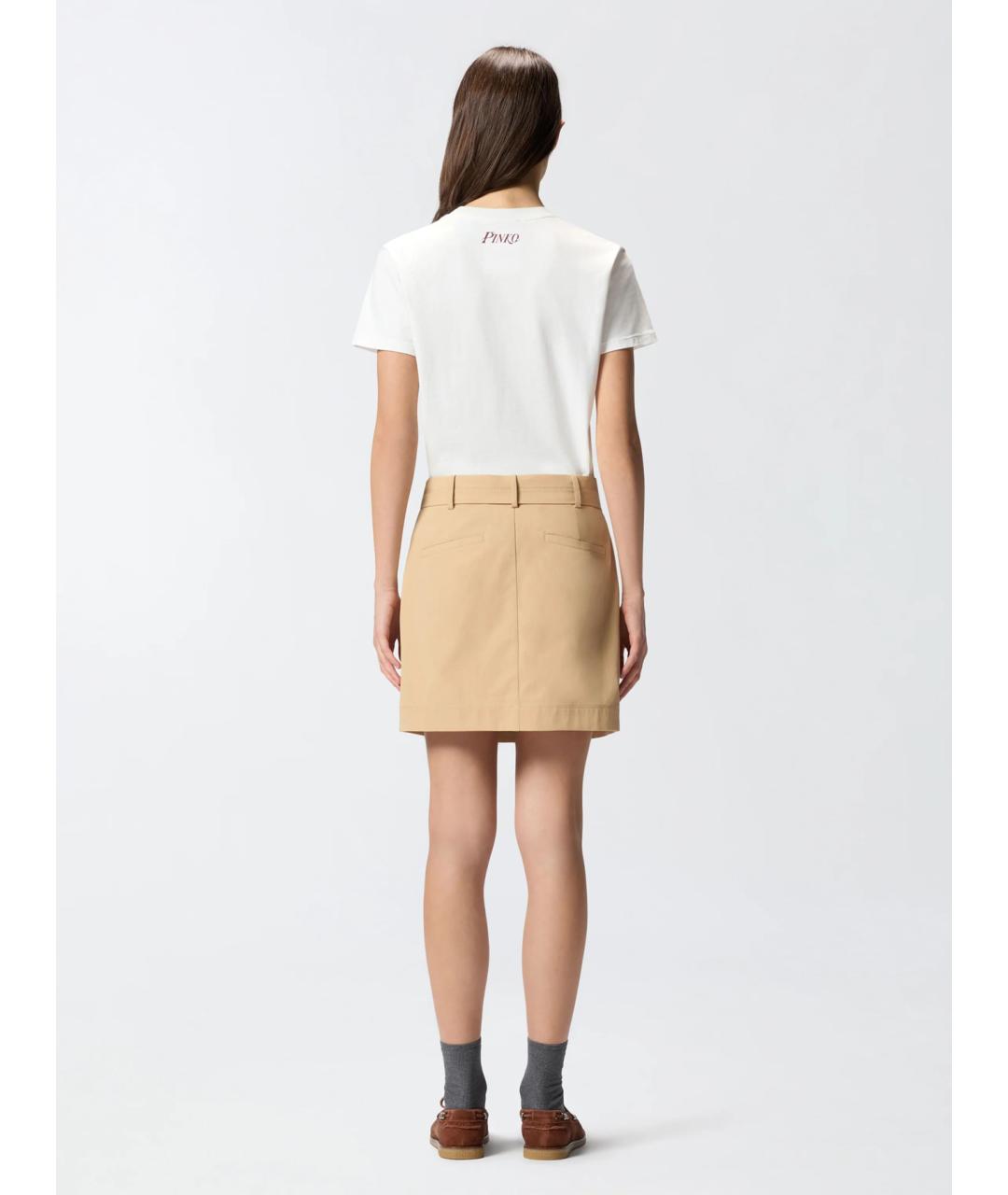 PINKO Белая хлопковая футболка, фото 4