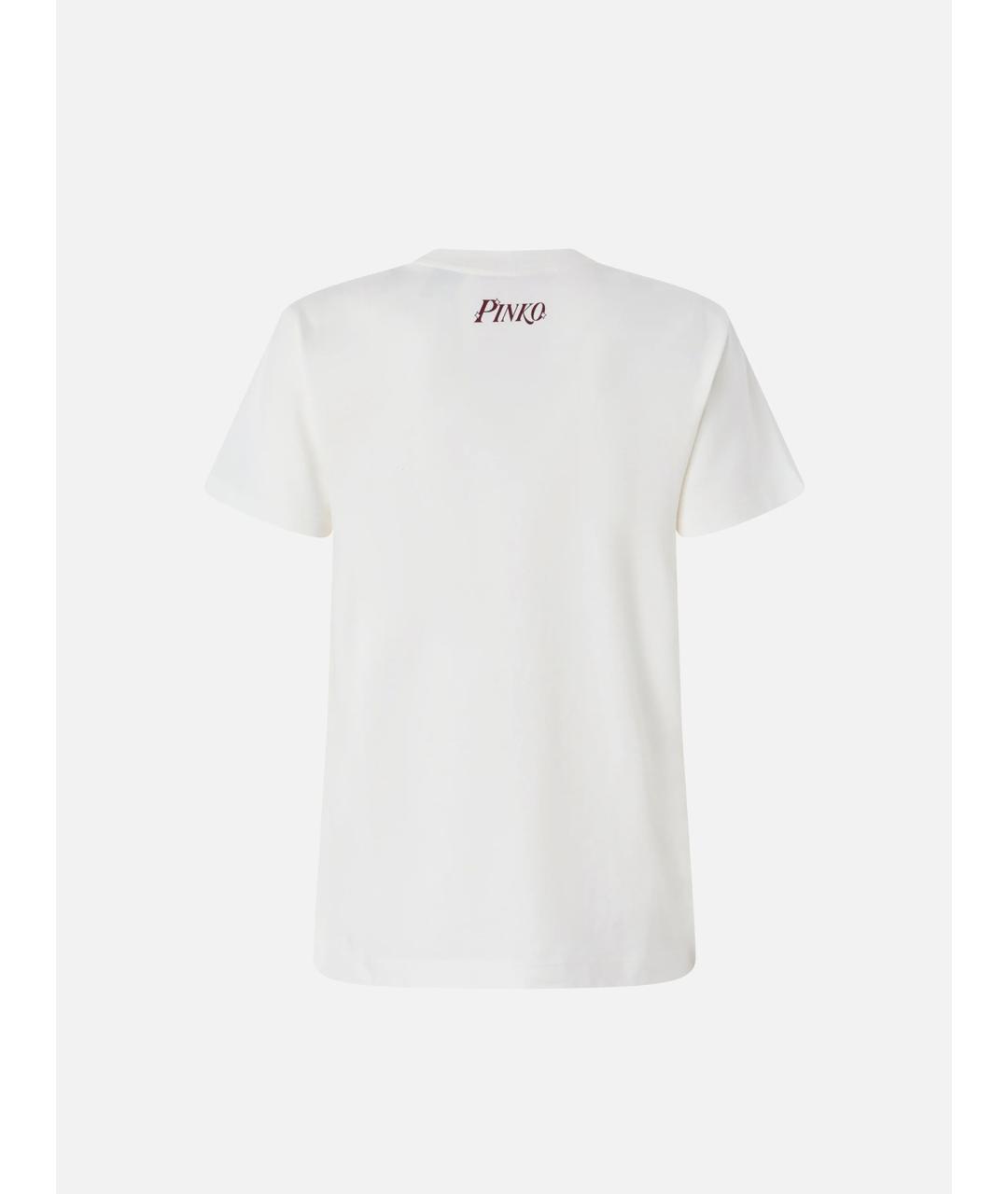 PINKO Белая хлопковая футболка, фото 6