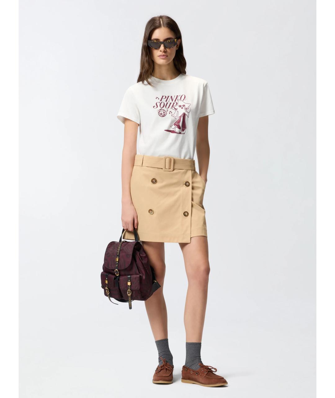 PINKO Белая хлопковая футболка, фото 2