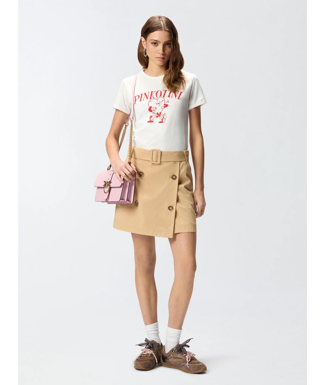 PINKO Белая хлопковая футболка, фото 2