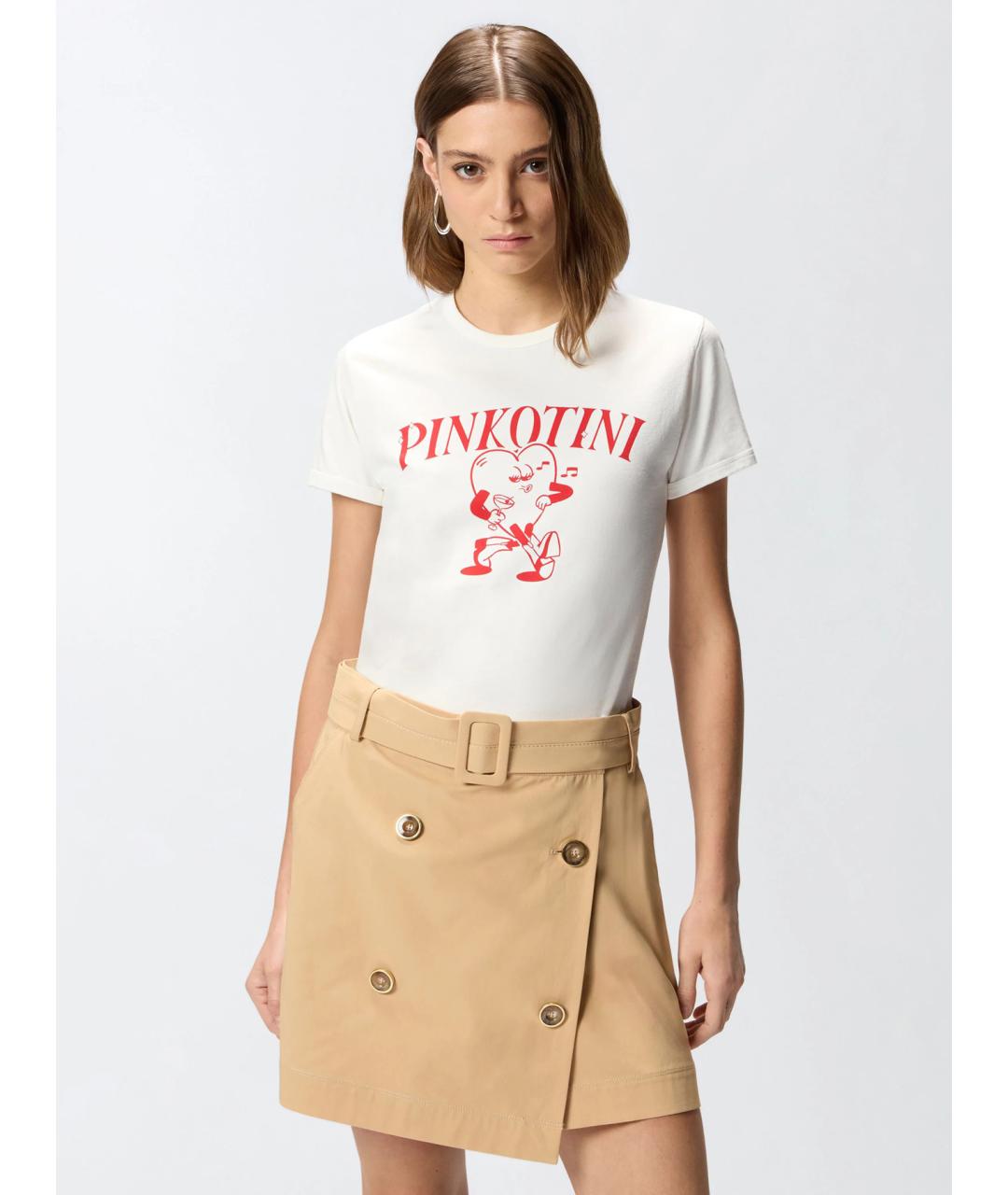 PINKO Белая хлопковая футболка, фото 4