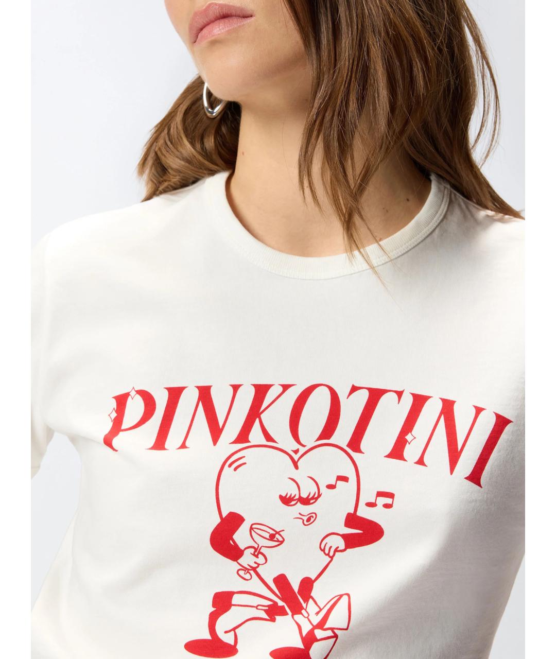 PINKO Белая хлопковая футболка, фото 8