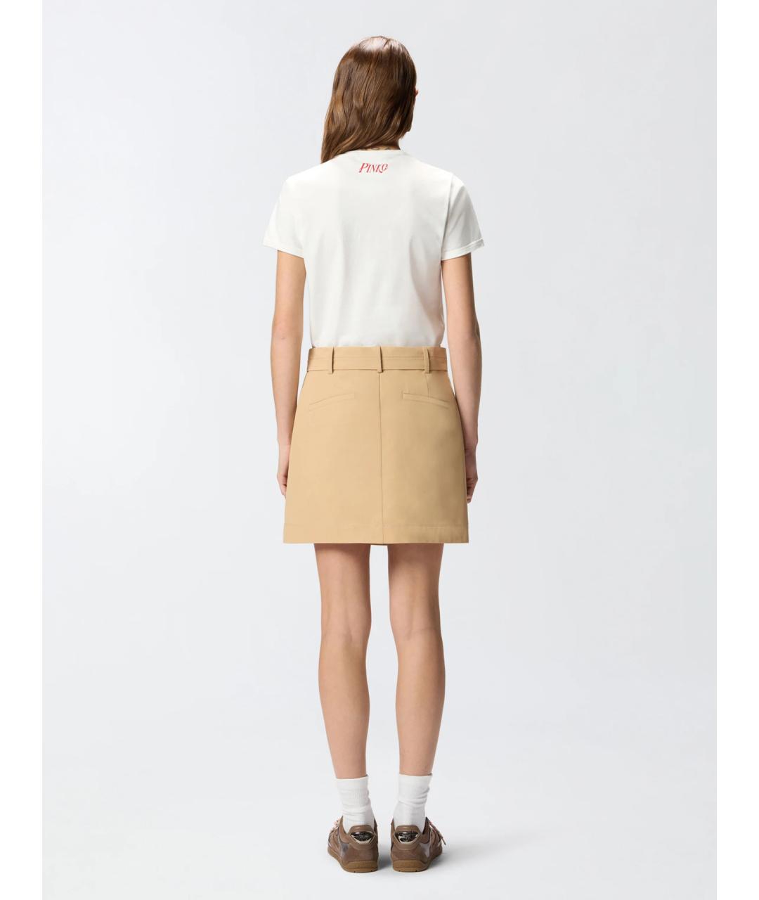 PINKO Белая хлопковая футболка, фото 5