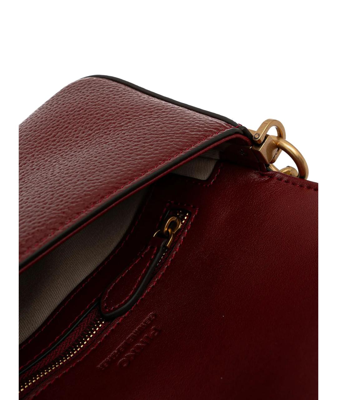 PINKO Бордовая кожаная сумка через плечо, фото 5