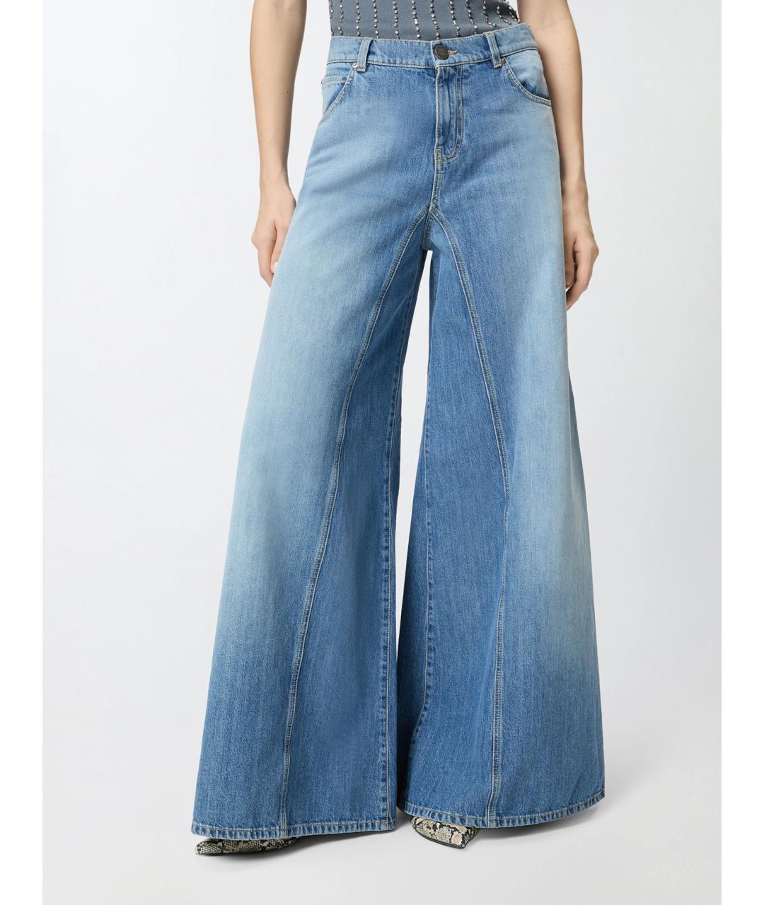 PINKO Синие хлопковые джинсы клеш, фото 3