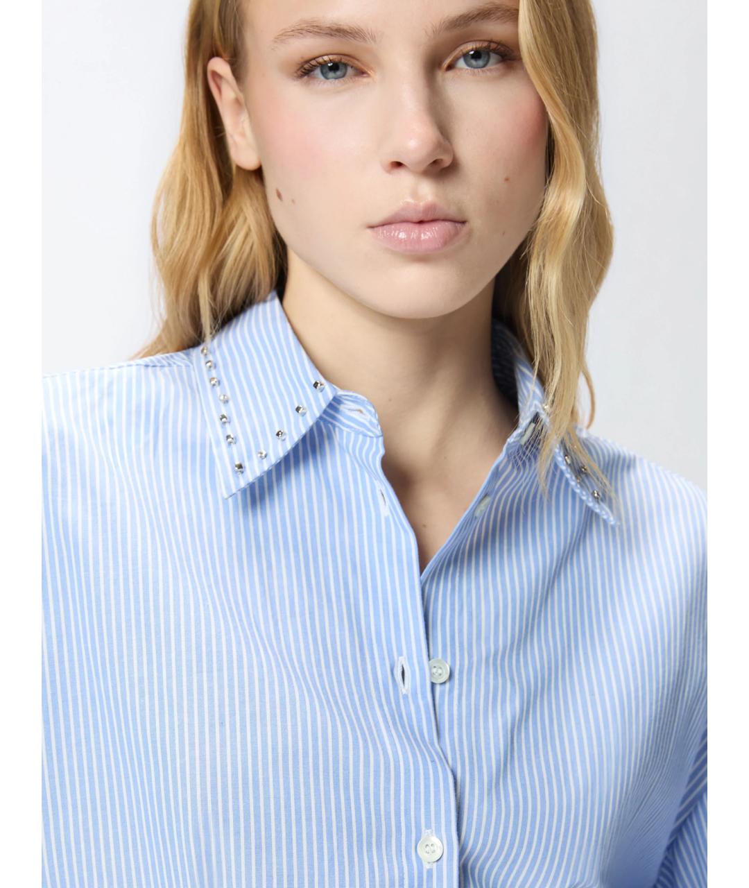 PINKO Голубая хлопковая рубашка, фото 5