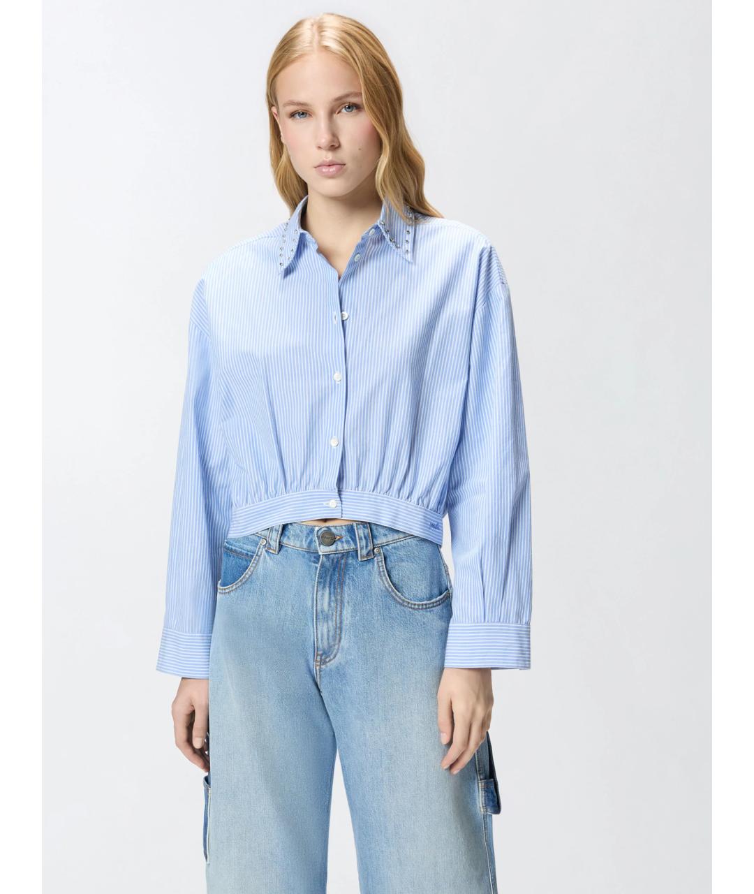 PINKO Голубая хлопковая рубашка, фото 3