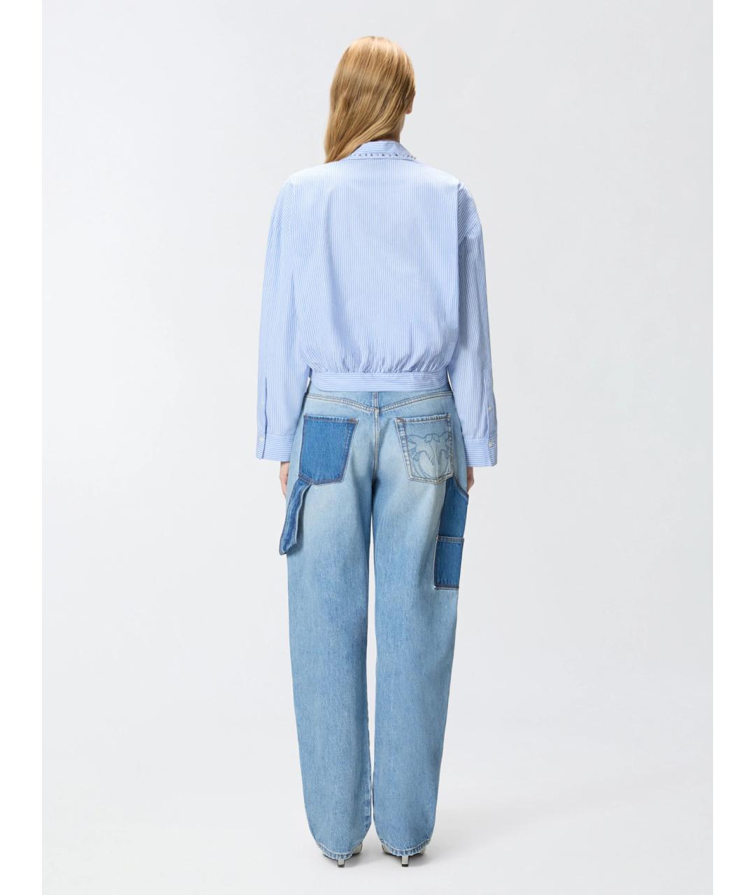 PINKO Голубая хлопковая рубашка, фото 4