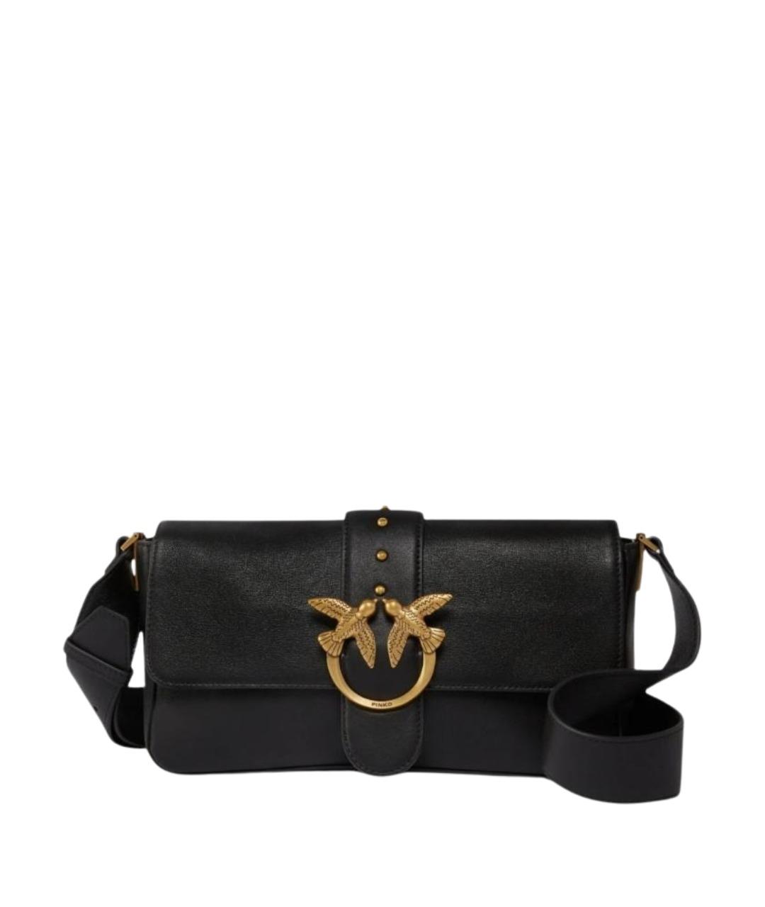 PINKO Черная кожаная сумка через плечо, фото 1