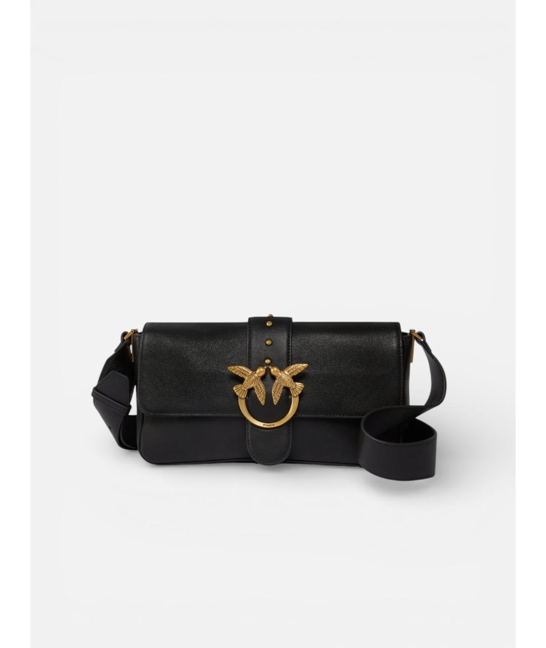 PINKO Черная кожаная сумка через плечо, фото 7