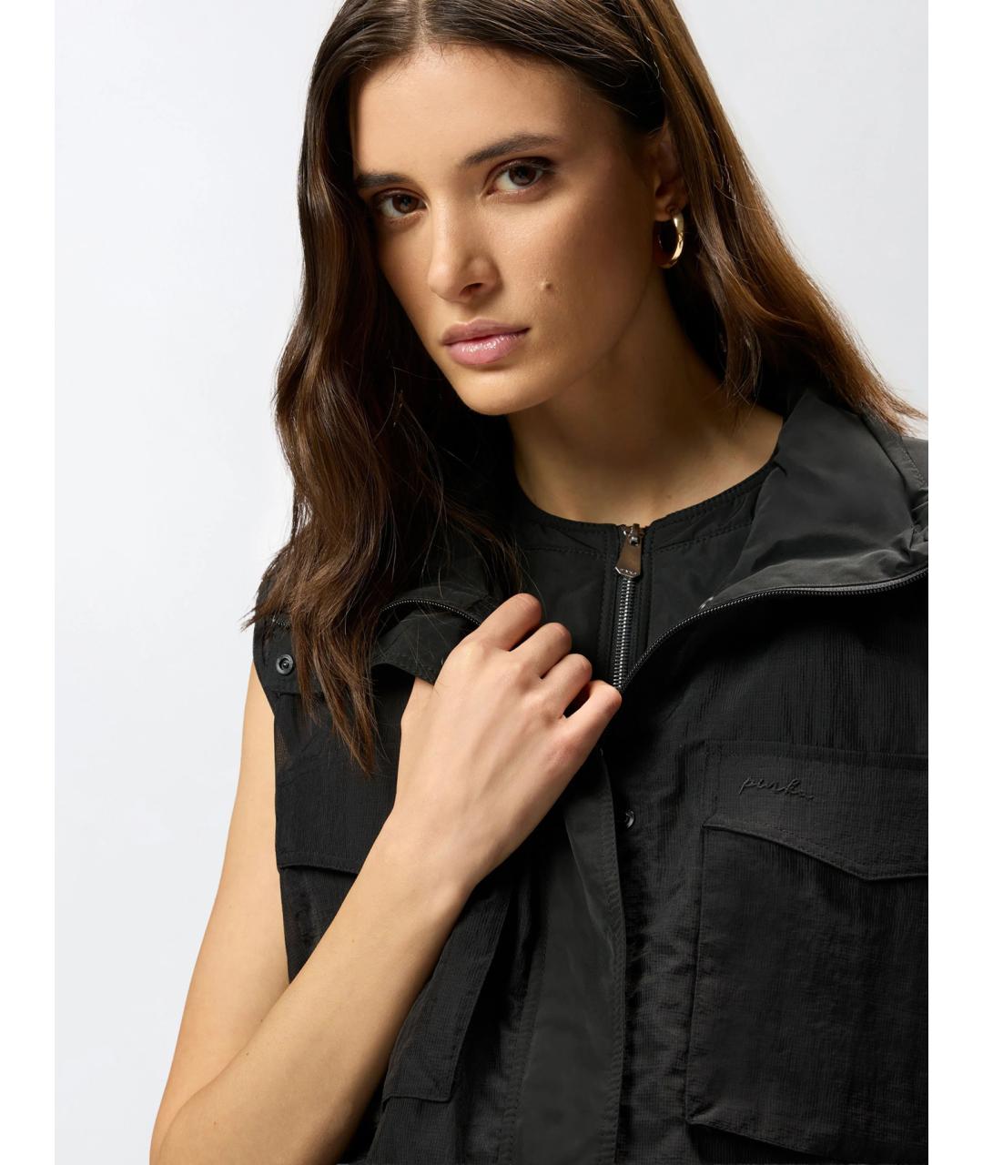 PINKO Черный полиэстеровый жилет, фото 5