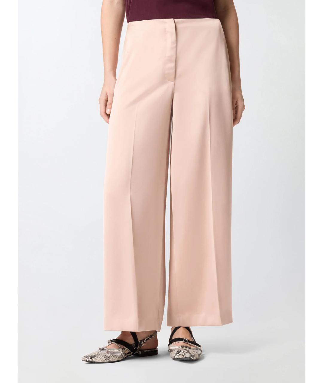 PINKO Розовые ацетатные брюки широкие, фото 3