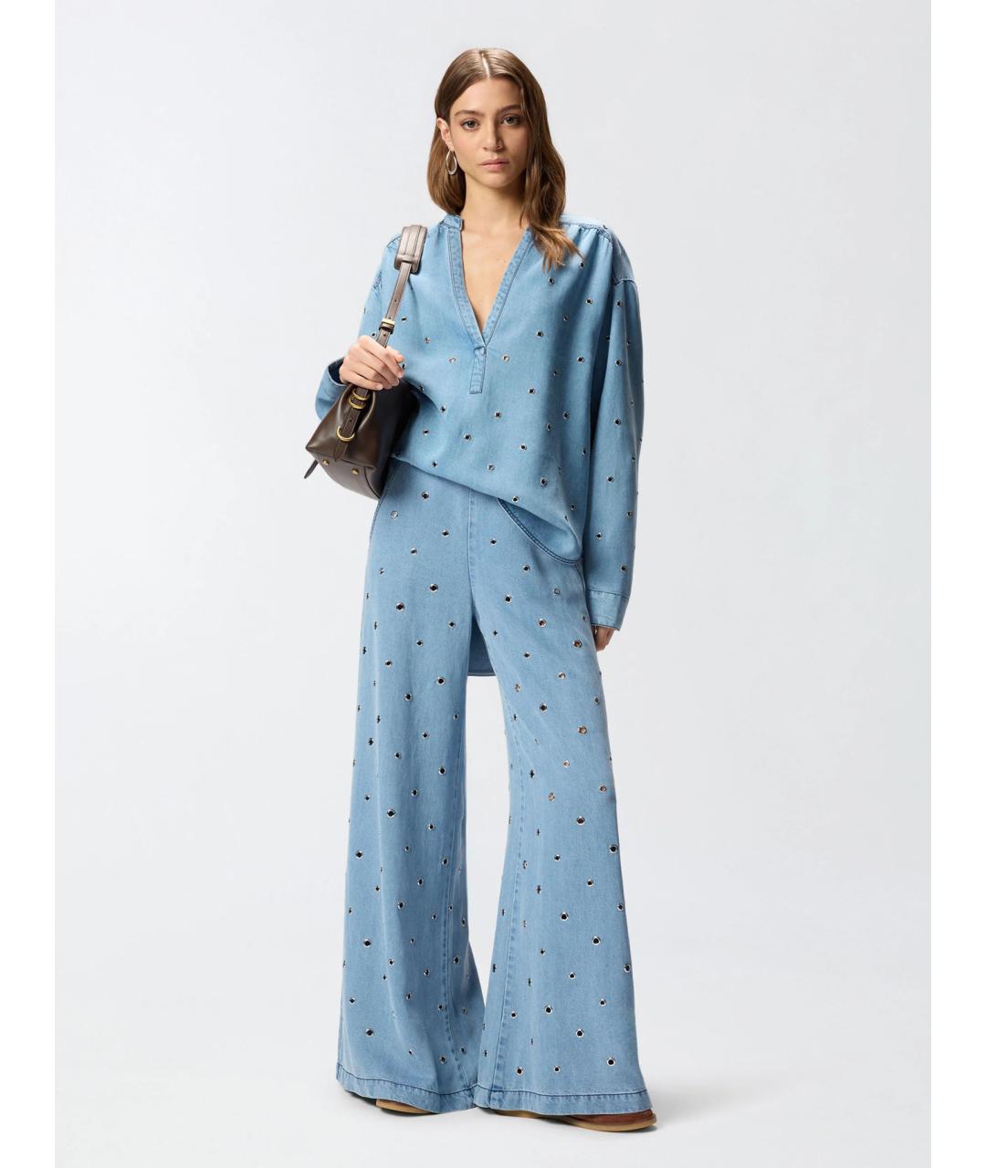 PINKO Голубые джинсы клеш, фото 2