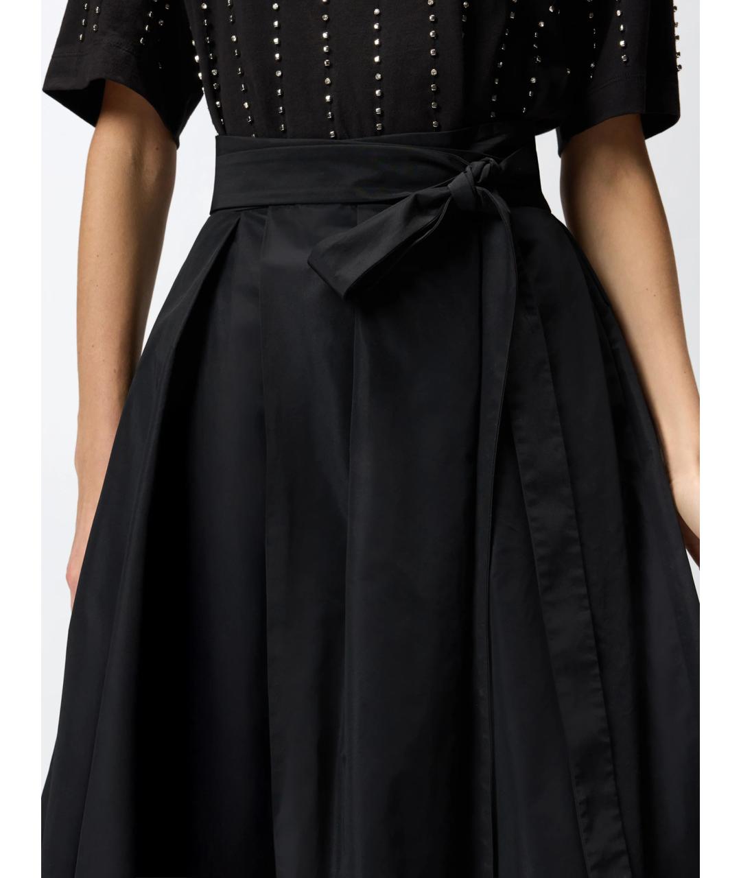 PINKO Черная полиэстеровая юбка макси, фото 5