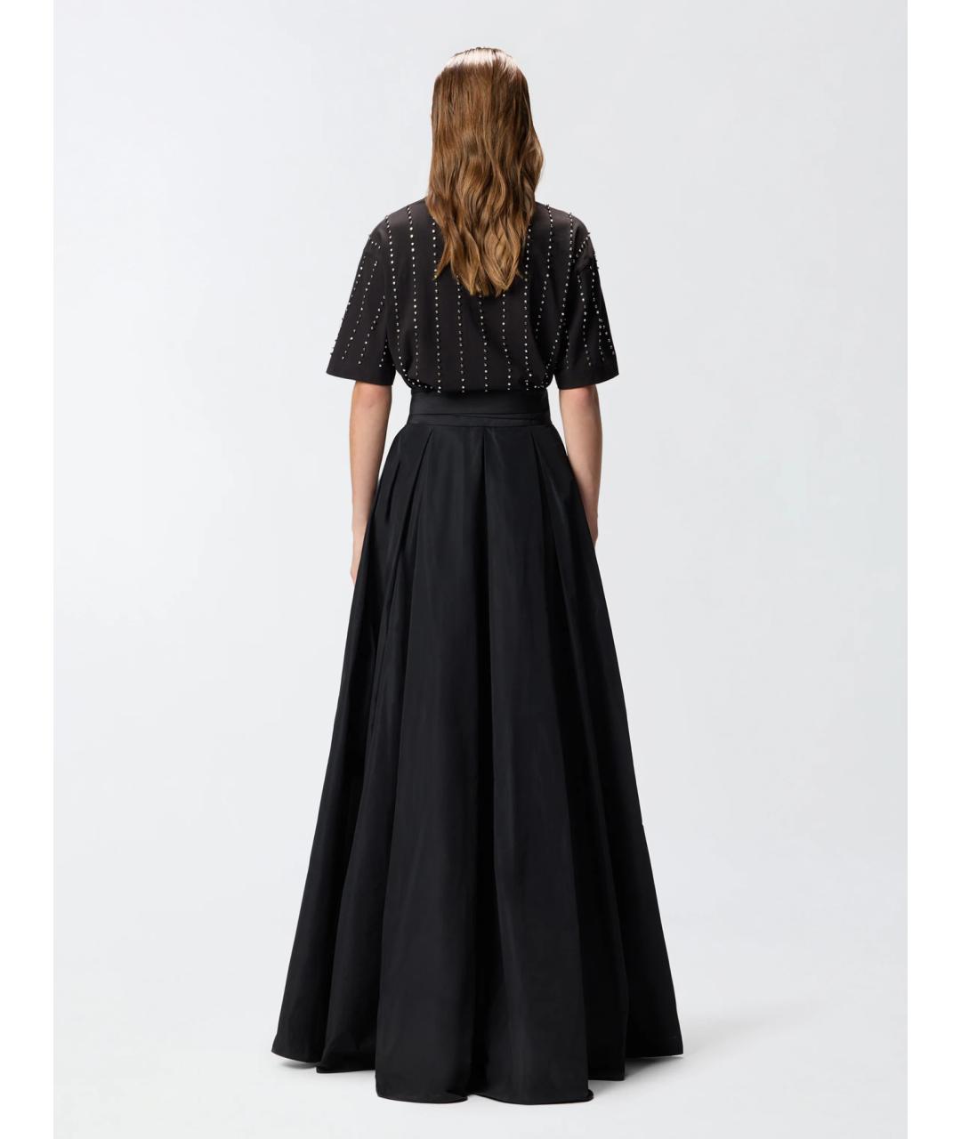 PINKO Черная полиэстеровая юбка макси, фото 4