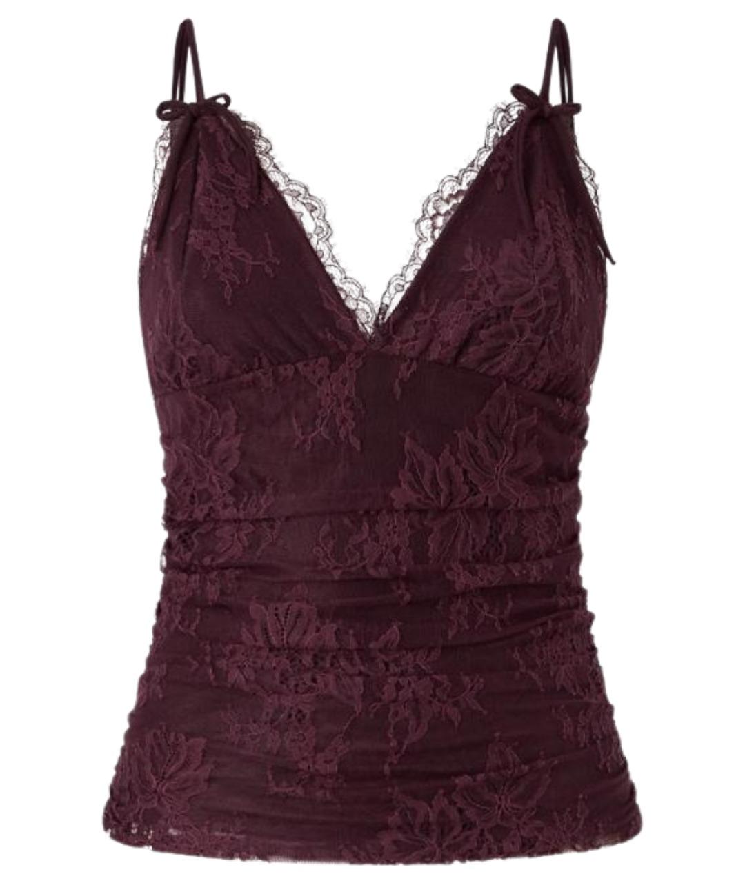 PINKO Бордовая полиамидовая майка, фото 1