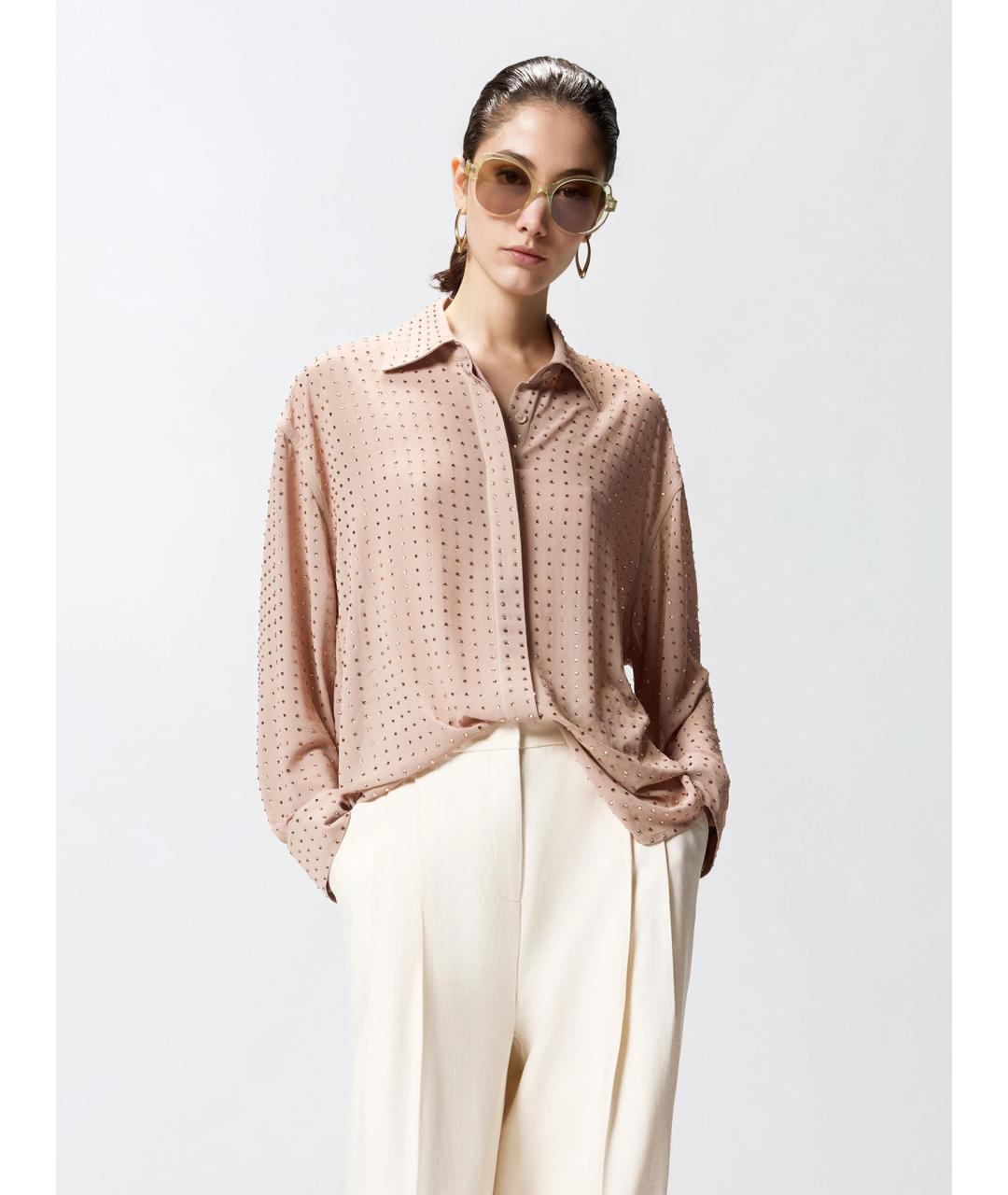 PINKO Бежевая полиэстеровая рубашка, фото 3