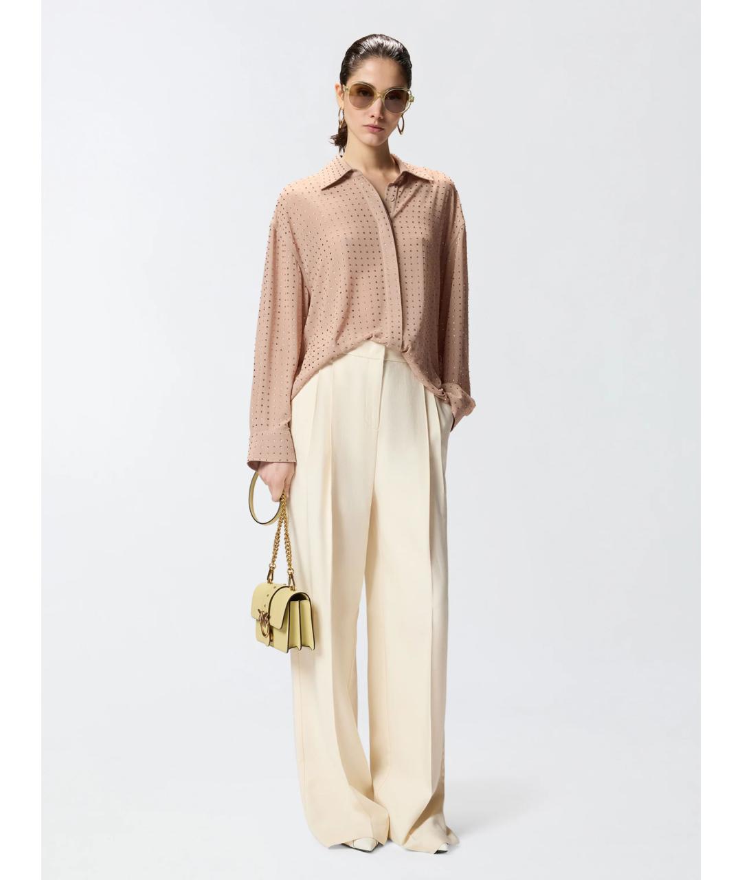 PINKO Бежевая полиэстеровая рубашка, фото 2