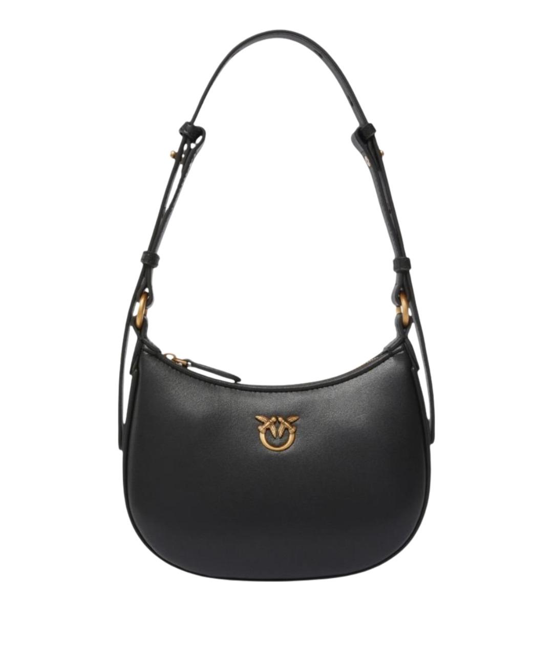 PINKO Черная кожаная сумка через плечо, фото 1