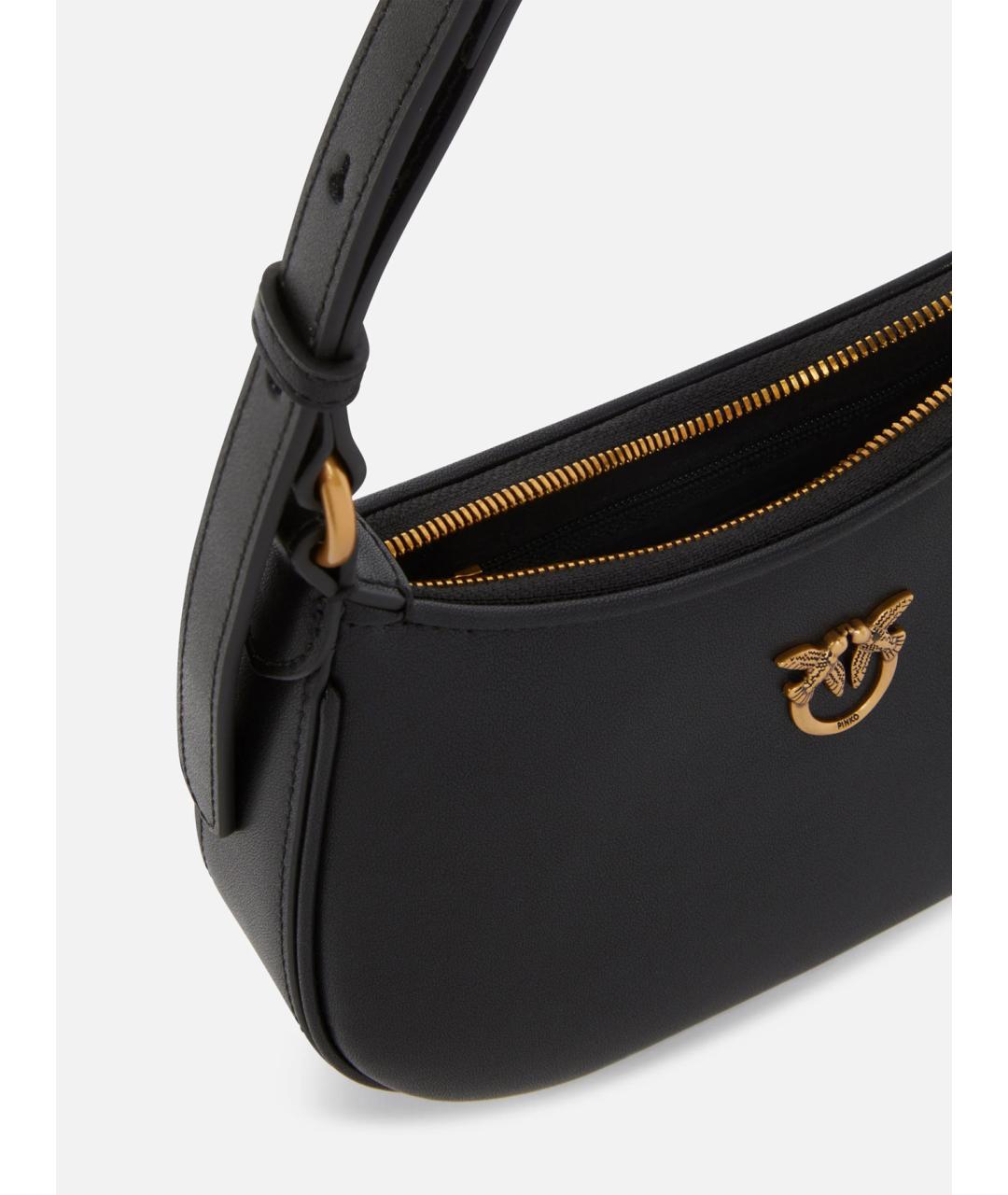 PINKO Черная кожаная сумка через плечо, фото 6
