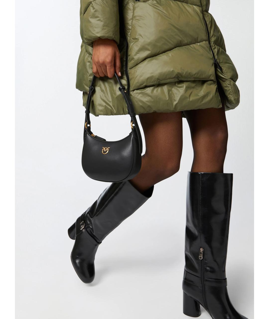 PINKO Черная кожаная сумка через плечо, фото 3