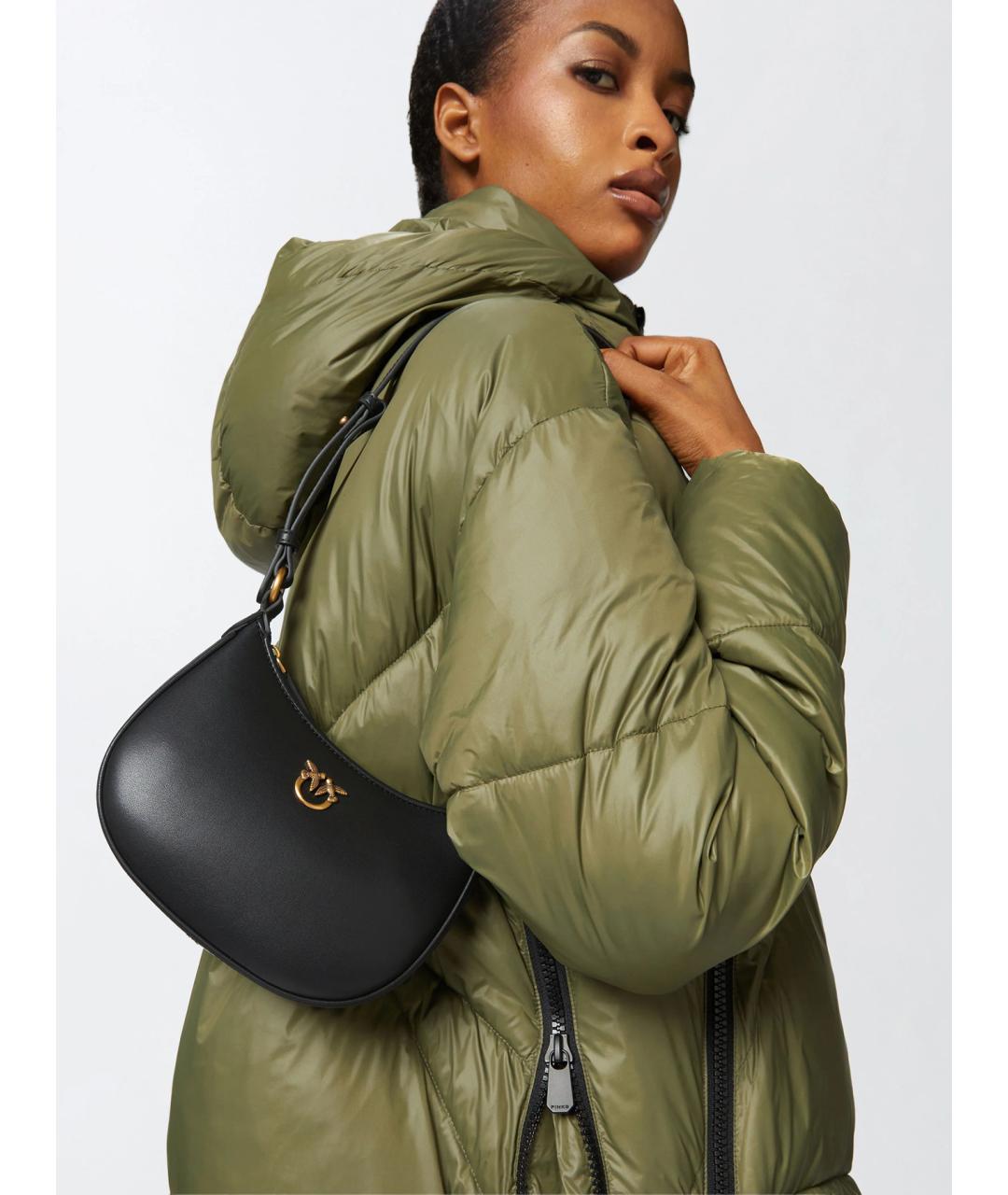 PINKO Черная кожаная сумка через плечо, фото 2