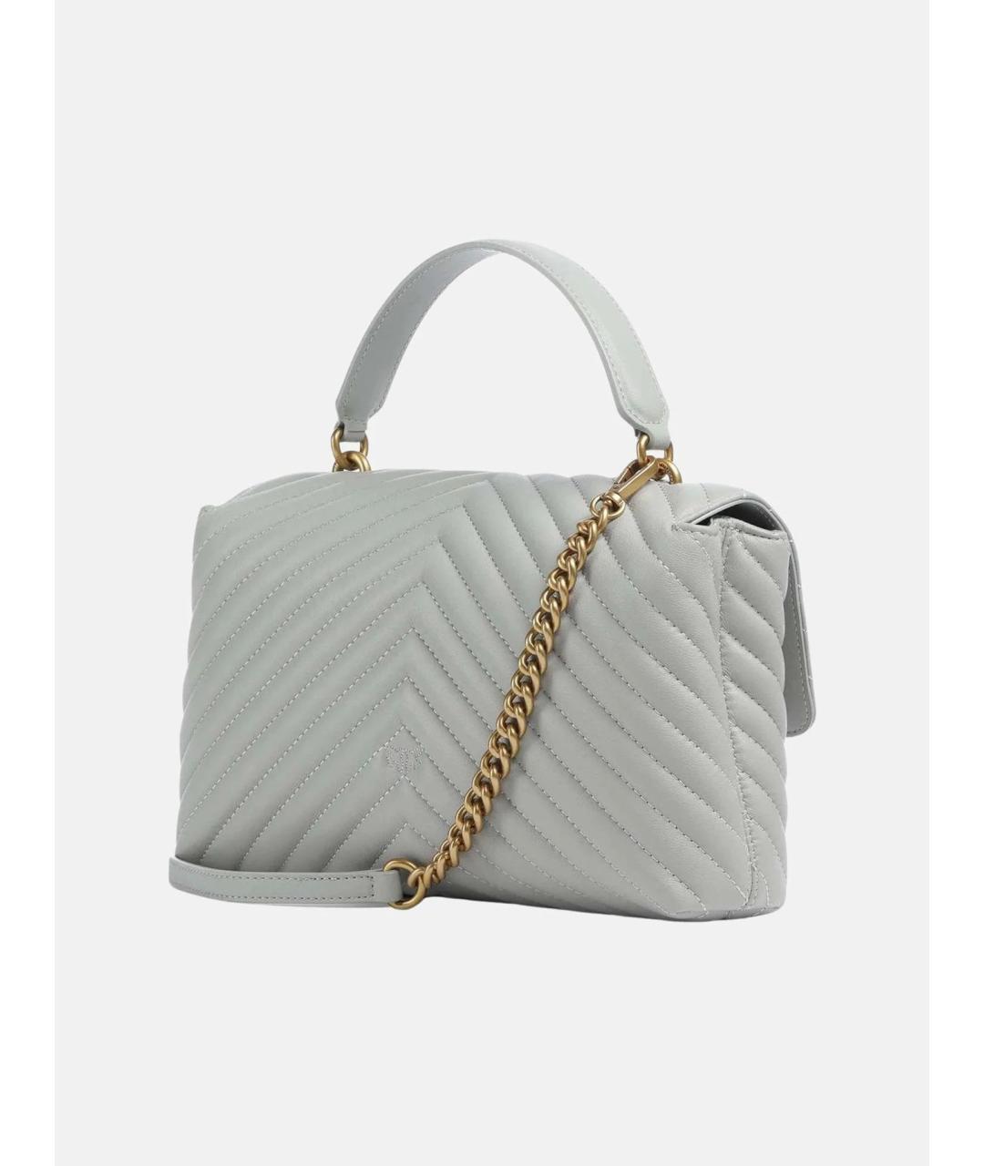 PINKO Серая кожаная сумка через плечо, фото 2