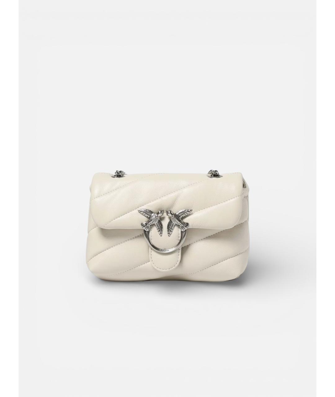 PINKO Белая кожаная сумка через плечо, фото 4